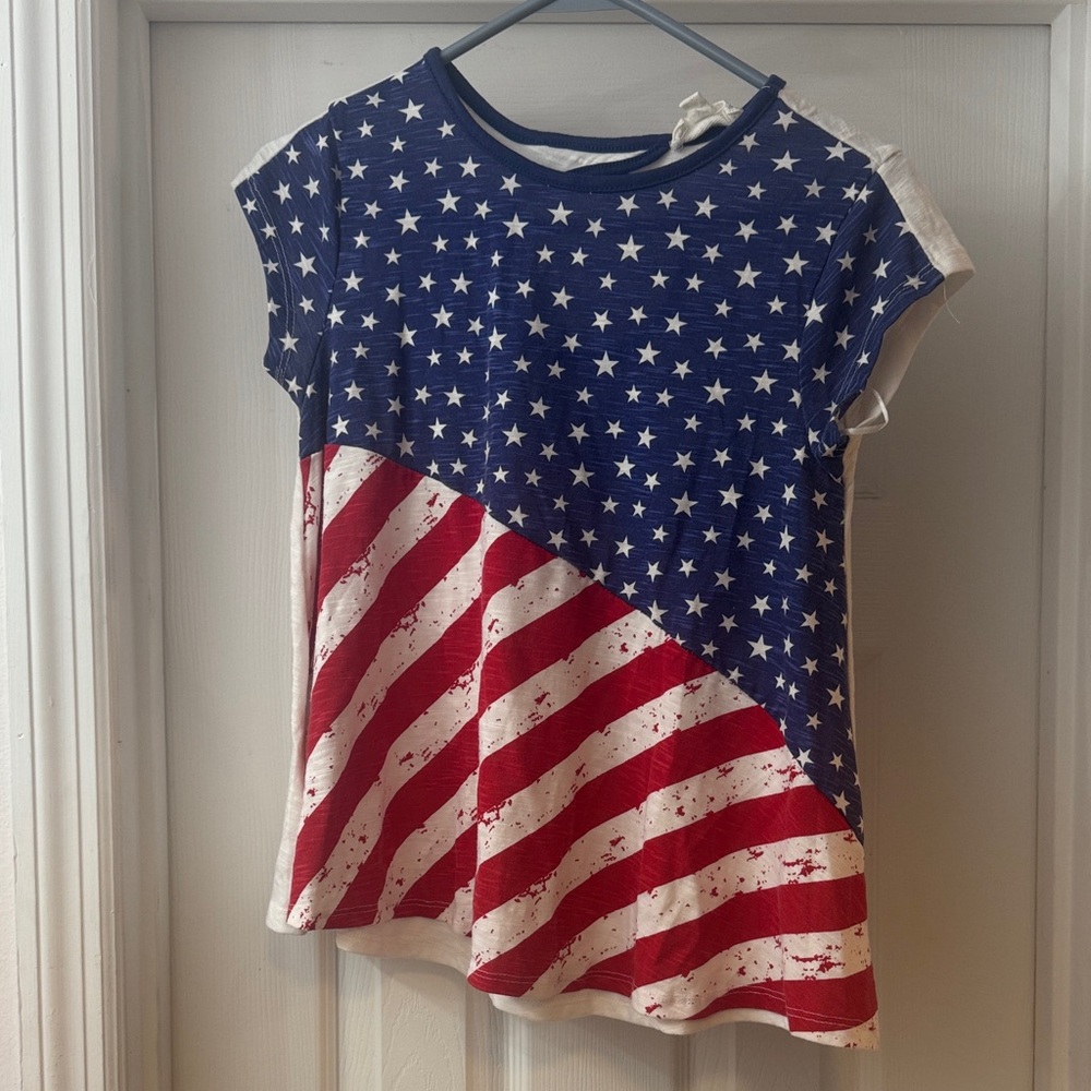 Cloud Island Blue and Red Stars and Stripes Tee